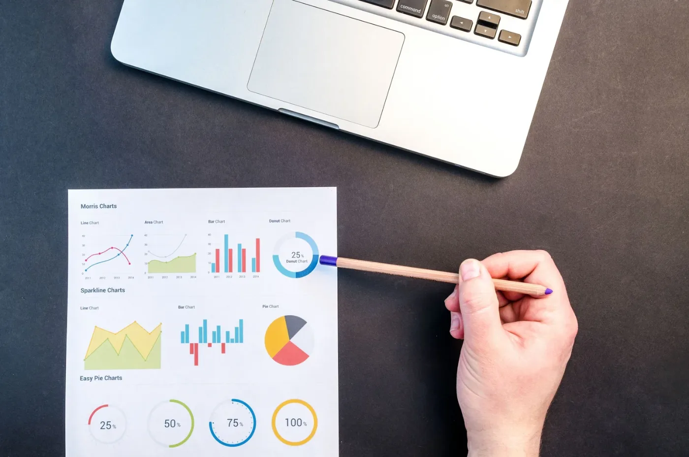 Analizando gráficos de rendimiento SEO y GEO en el escritorio